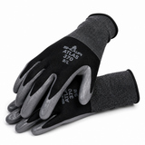 Atlas 370 Black Work Gloves/Guantes – 12 Pair Pack (S/M/L/XL) | Nitrile Grip Gloves