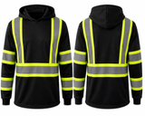 Lightweight Class 3 High Visibility Reflective Long Sleeve Safety Shirt W/Hood