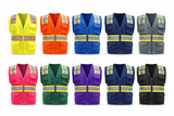 Five Star Reflective Safety Vest — Class 2 Hi-Vis | 10 Colors | Multi-Pocket Zip | Men & Women | XS–5X