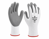 Atlas 451 Gray Work Gloves – 12 Pair Pack (S/M/L/XL) | Latex Grip Gloves