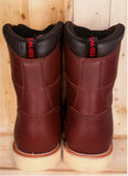 Red Wing 411 8-Inch Moc Toe Waterproof Work Boot — Premium Full-Grain Leather | Wedge Sole | Dark Brown