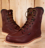 Red Wing 411 8-Inch Moc Toe Waterproof Work Boot — Premium Full-Grain Leather | Wedge Sole | Dark Brown
