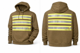 Reflective hoodie zipper and pocket close-up