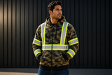Reflective Zip-Up Hoodie — Camo with Hi-Vis Reflective Tape