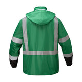 Premium Hooded Rain Coat - Forest Green Back