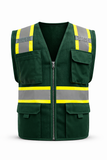 Five Star Reflective Safety Vest — Class 2 Hi-Vis | 10 Colors | Multi-Pocket Zip | Men & Women | XS–5X