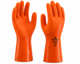Atlas 620 Orange Waterproof Gloves – Heavy Duty PVC Work Gloves (S/M/L/XL)