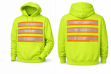 Hi-vis hoodie size and fit reference