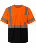 Hi-Vis Reflective Safety Pocket T-Shirt – Black Bottom