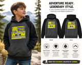 Five Star Bigfoot Adventure Hoodie – Kids Cozy Outdoor Graphic Pullover (Black & Charcoal)