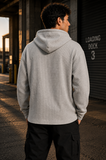 Men’s Waffle Knit Hooded Long Sleeve Shirt