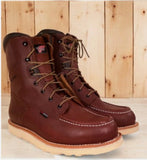 Red Wing 411 8-Inch Moc Toe Waterproof Work Boot — Premium Full-Grain Leather | Wedge Sole | Dark Brown