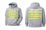 Reflective safety hoodie fabric texture close-up