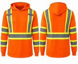 Lightweight Class 3 High Visibility Reflective Long Sleeve Safety Shirt W/Hood