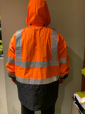 ANSI jacket worn on jobsite in rain
