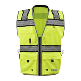 Rip-Stop Surveyor Vest - Safety Green Front