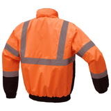 Class 3 Waterproof Bomber Jacket - Safety Orange Back