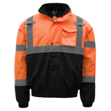 Class 3 Waterproof Bomber Jacket - Safety Orange Front